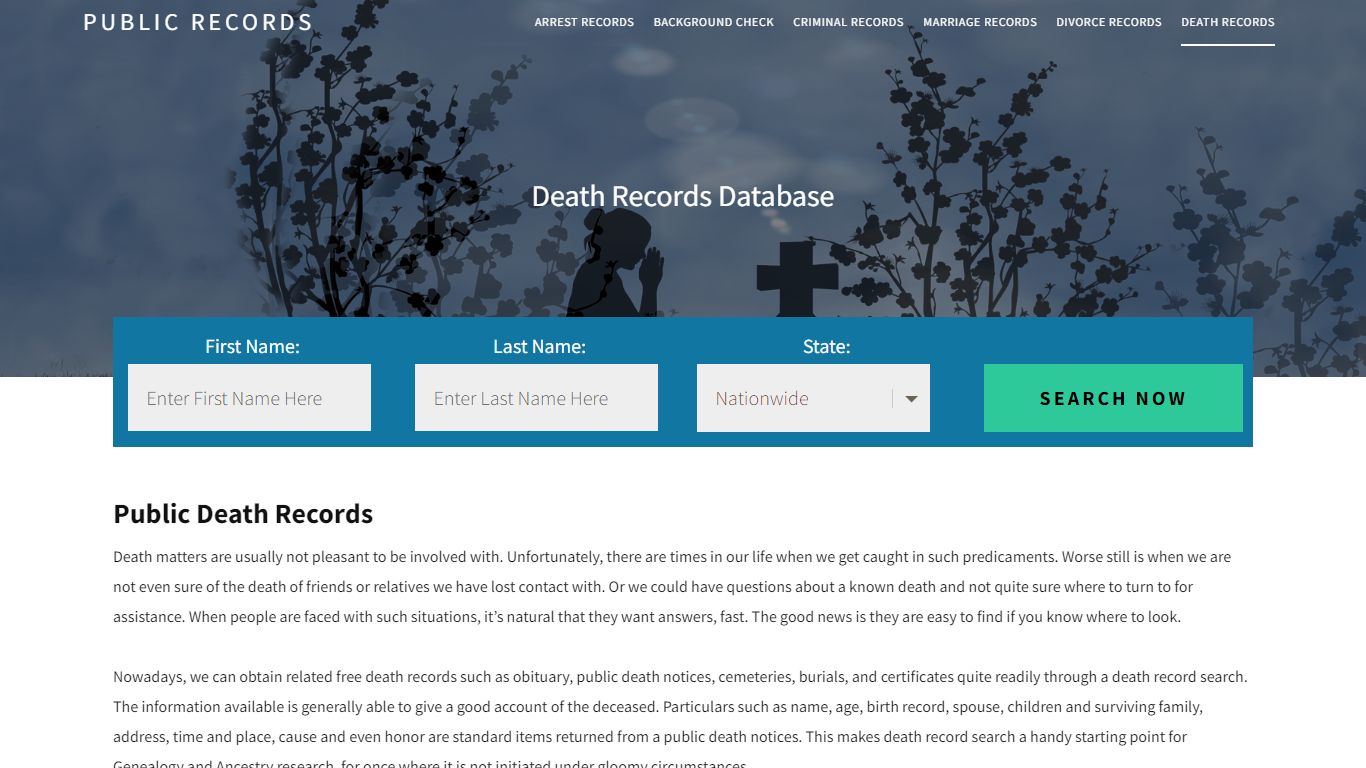 Public Death Records | Enter Name and Search. 14Days Free